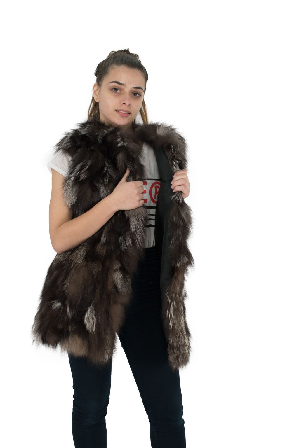 Silver Fox Vest , Top Quality Silver Fox Vest, Luxury Vest