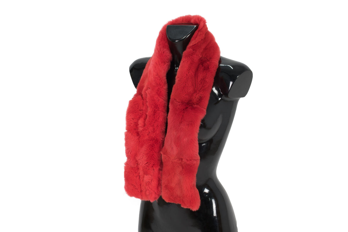 Beautiful Real  Rex rabbit Real Fur Scarf (Shades of red Color)
