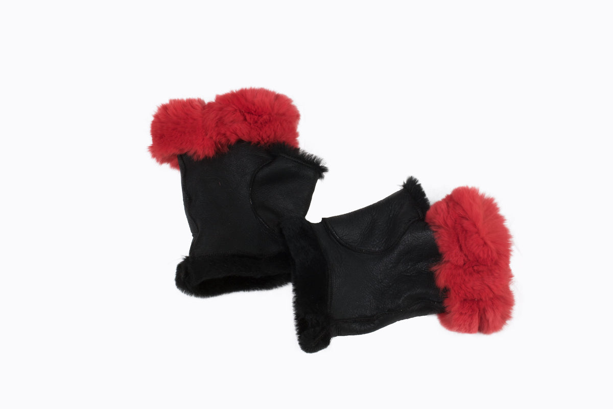 Sheepskin Fingerless  Fur One Size. Fashionable winter gloves for women