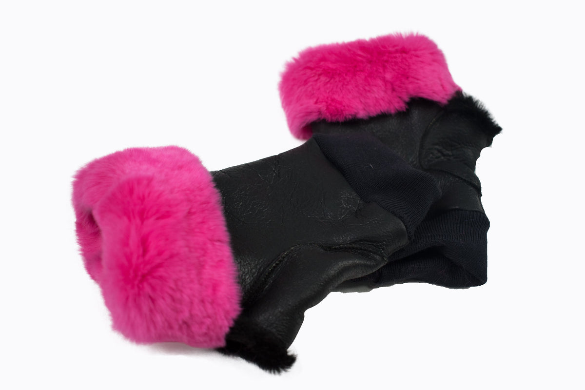 Sheepskin gloves , Shearling  Fingerless gloves, Luxury  gloves  gift for women