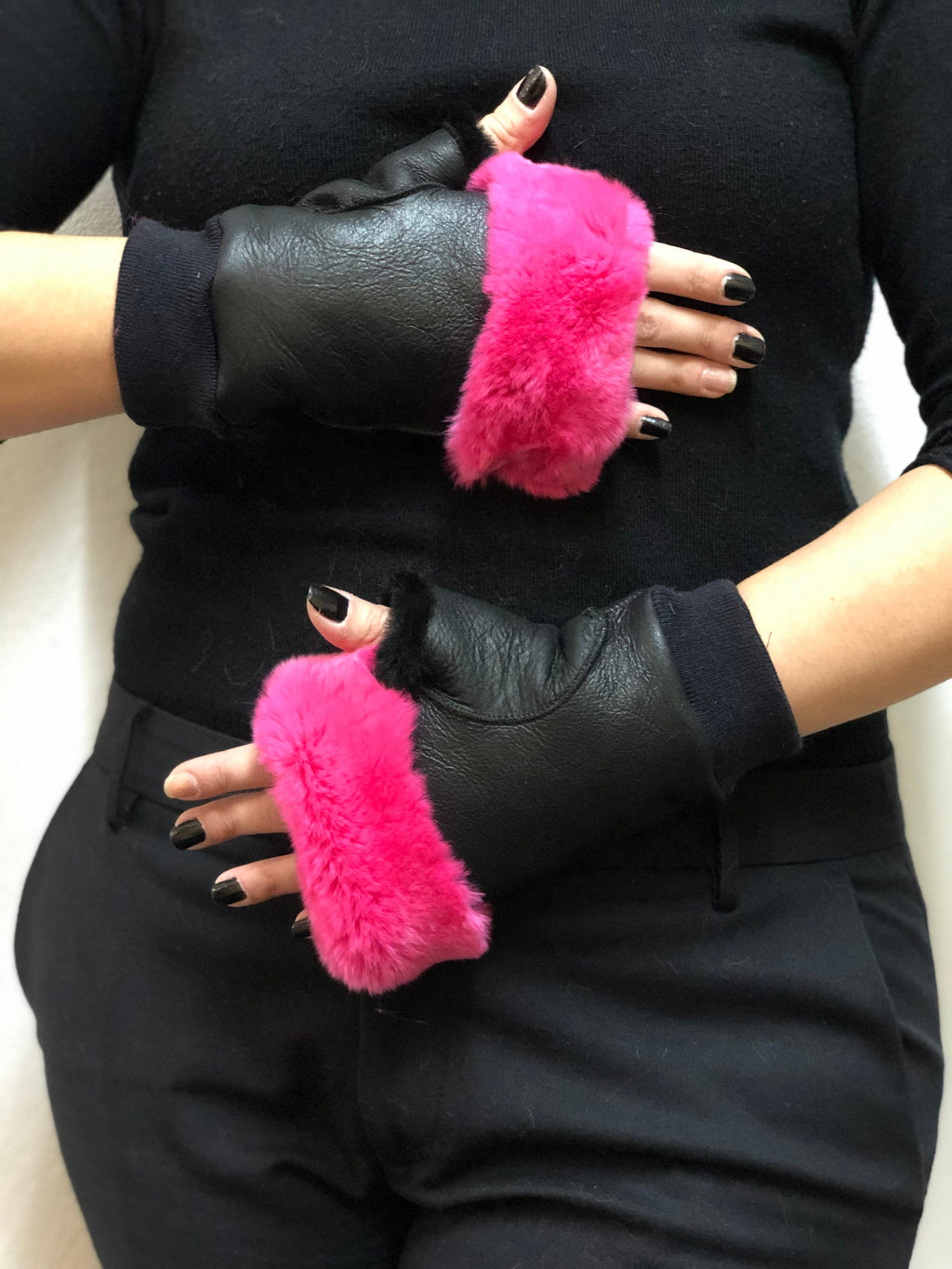 Sheepskin gloves , Shearling  Fingerless gloves, Luxury  gloves  gift for women