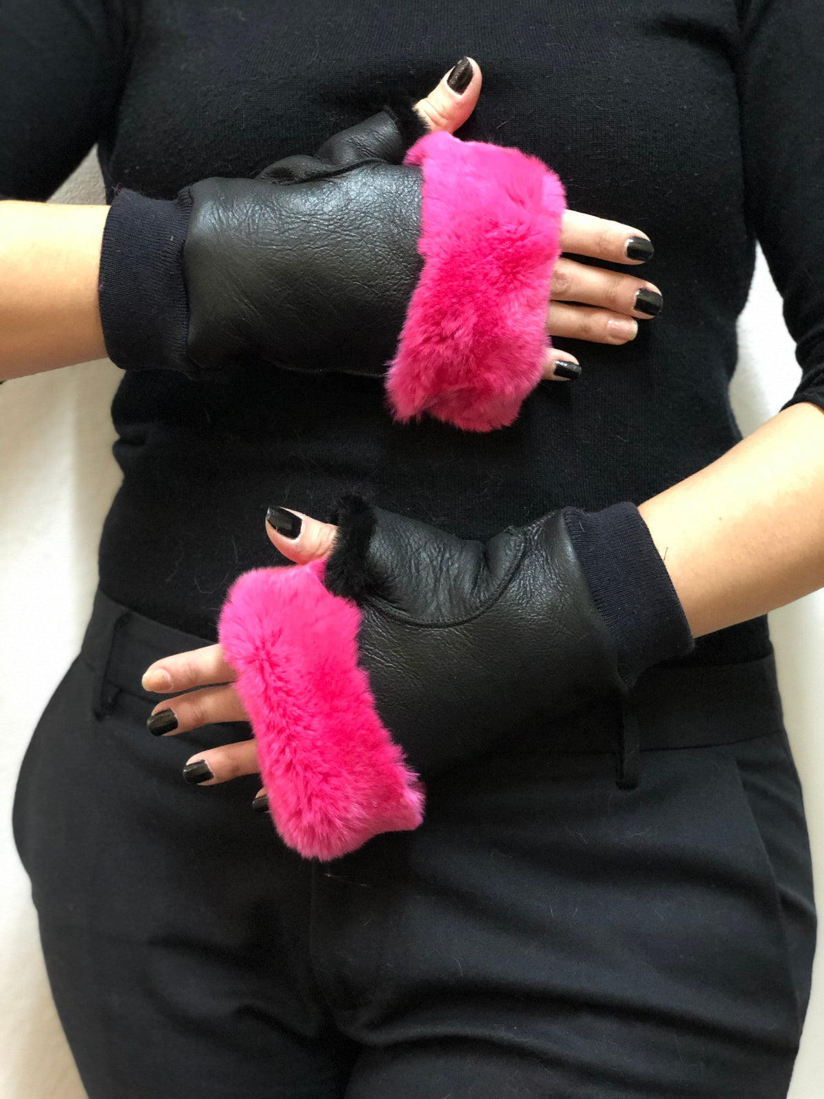 Sheepskin gloves , Shearling  Fingerless gloves, Luxury  gloves  gift for women