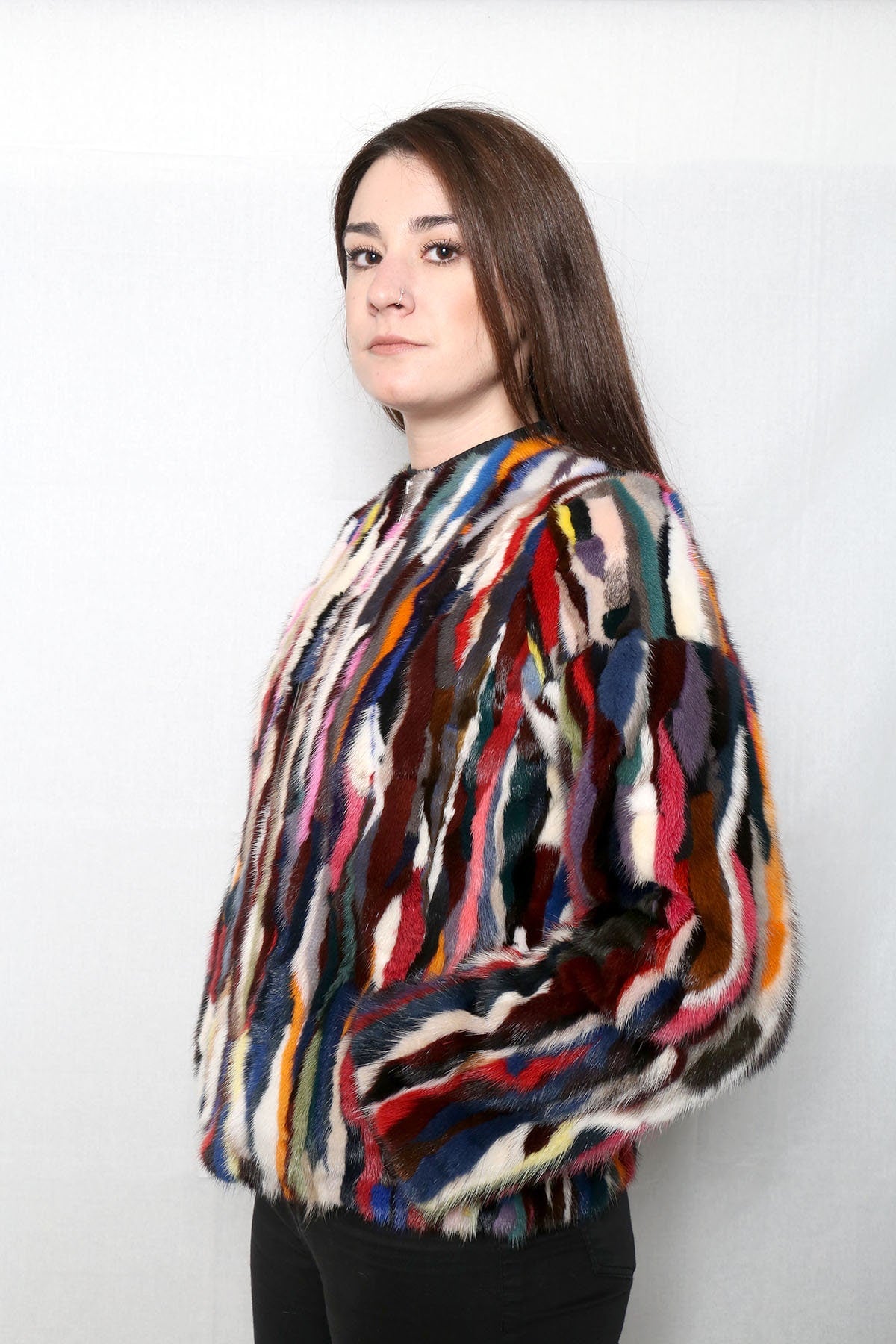 Rainbow Mink Fur Jacket. Mink jacket for woman!!