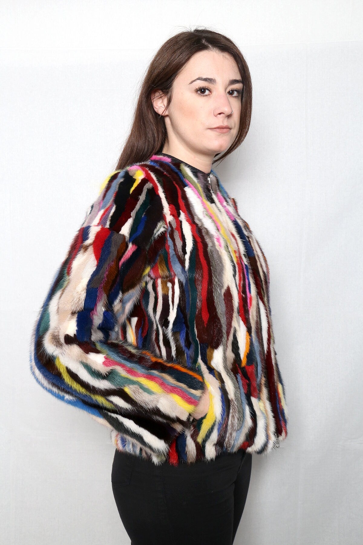 Rainbow Mink Fur Jacket. Mink jacket for woman!!