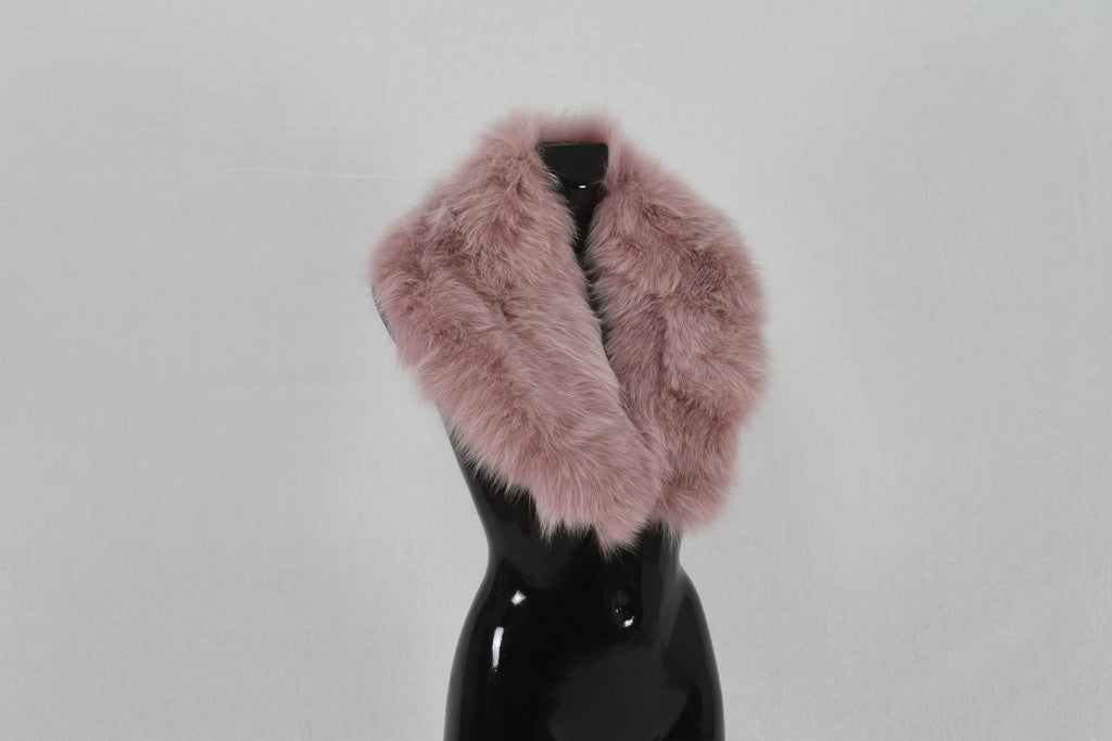 Amazing  Real Natural Salmon Fox Fur Collar. Extra gift:  Fox Fur Cuffs Salom color