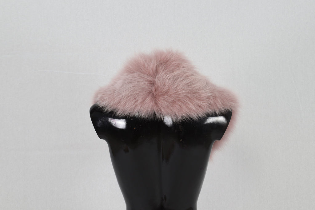 Amazing  Real Natural Salmon Fox Fur Collar. Extra gift:  Fox Fur Cuffs Salom color