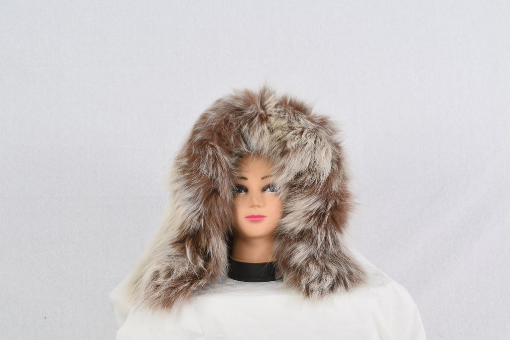 Genuine Real Beige Fox Fur Small Collar, Fur collar, Fur trim For hood, Hood Trim detachable,Fur Accessory