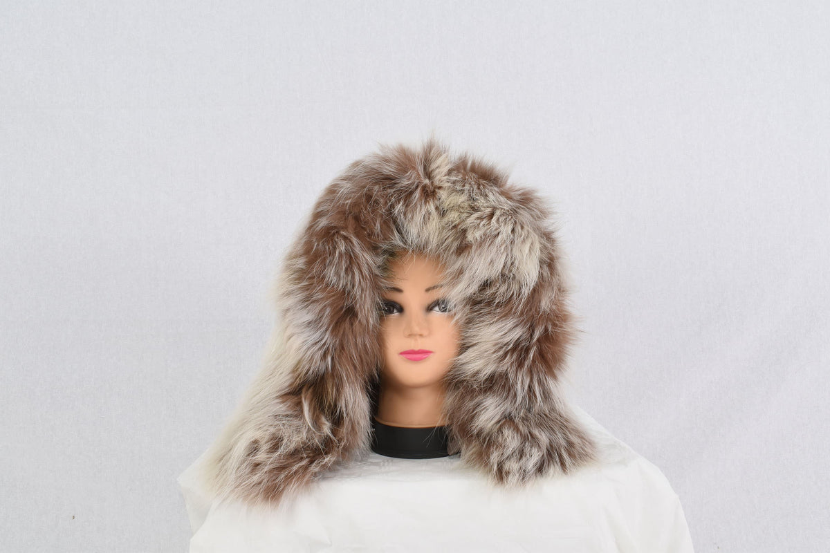 Genuine Real Beige Fox Fur Small Collar, Fur collar, Fur trim For hood, Hood Trim detachable,Fur Accessory