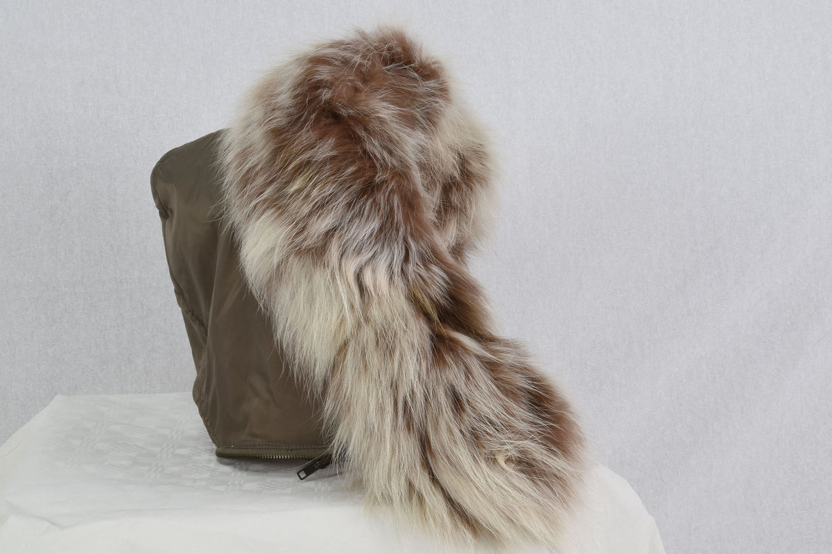 Genuine Real Beige Fox Fur Small Collar, Fur collar, Fur trim For hood, Hood Trim detachable,Fur Accessory