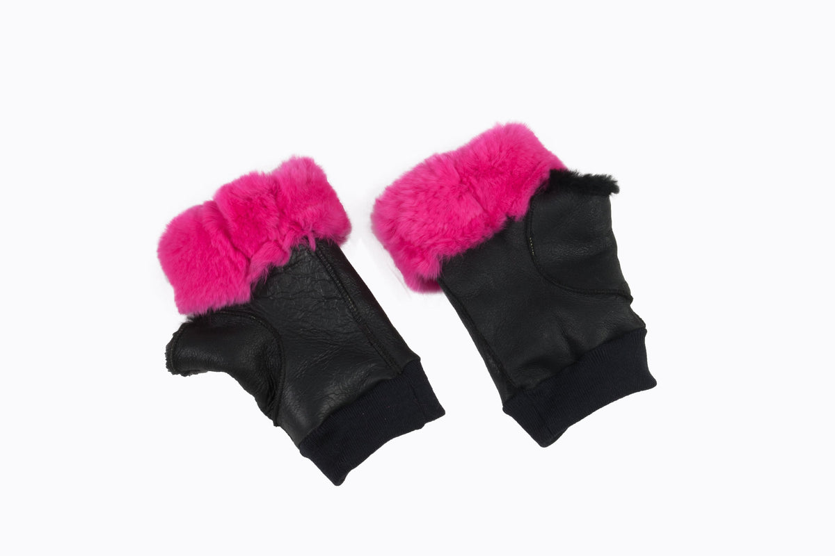 Sheepskin gloves , Shearling  Fingerless gloves, Luxury  gloves  gift for women