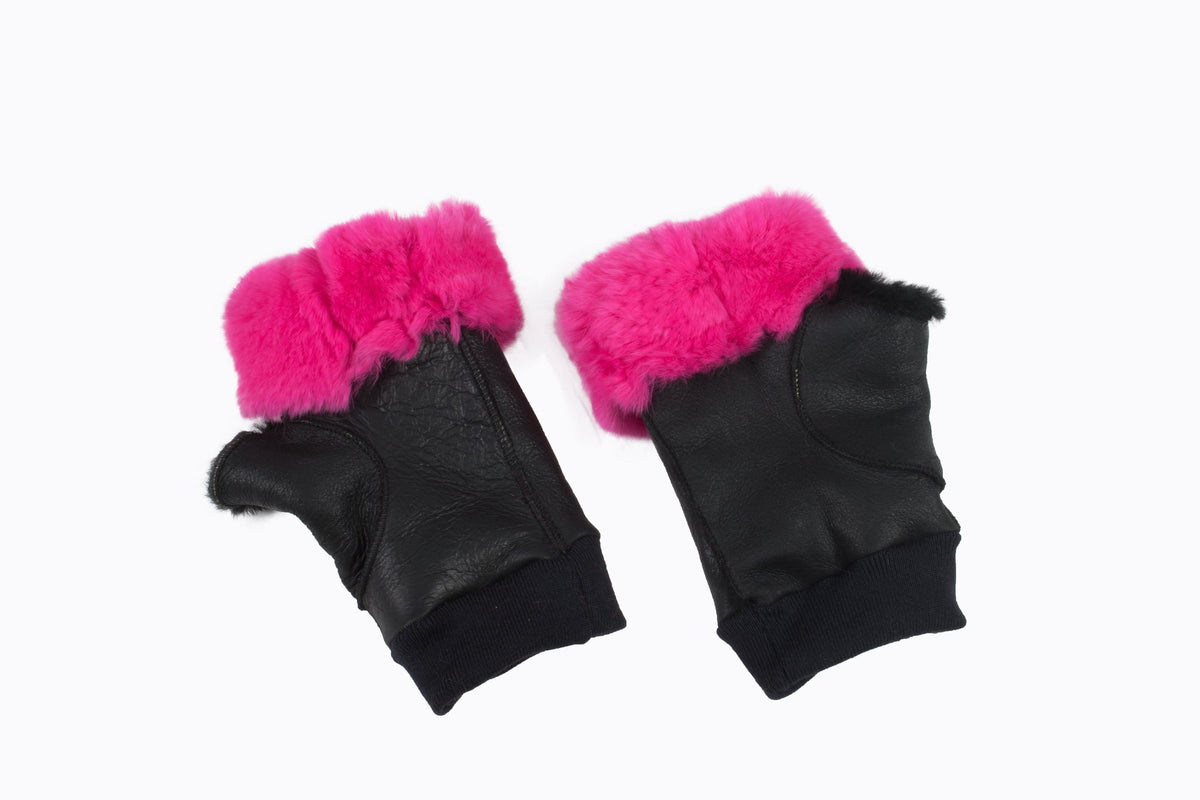 Sheepskin gloves , Shearling  Fingerless gloves, Luxury  gloves  gift for women