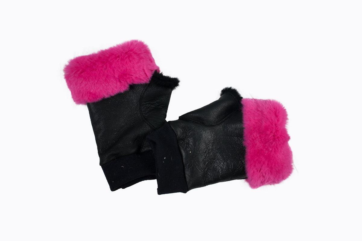 Sheepskin gloves , Shearling  Fingerless gloves, Luxury  gloves  gift for women