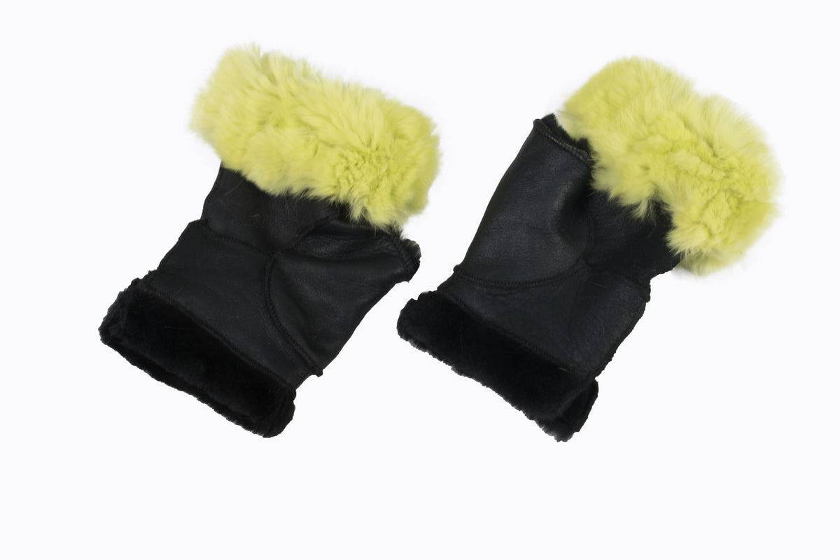 Beautiful  Sheepskin gloves ,  Fingerless gloves, rabbit  gloves, Fingerless mittens gloves, shealring gloves , luxury gift for women