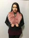 Natural  Fur Collar, Fur  Scarf , Wrap Shawl Neck Warmer Magenta Color, Winter collar, Coat collar