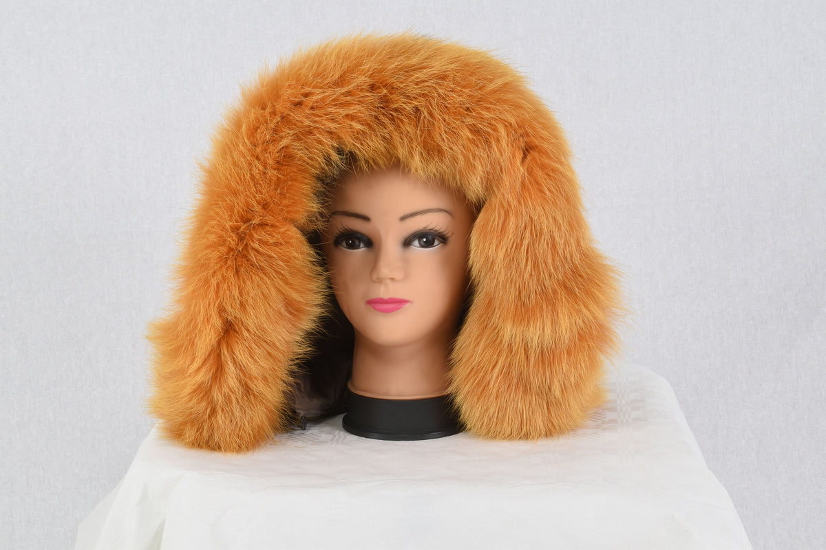 Wonderful Canary Fox Small Fur Scarf Collar, Trim Fox hood ,Fur trim,Hood Trim detachable,Fur Accessory