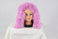 Real Natural Pink Fox Small Fur Scarf-Collar,Fur Trim Stripe, Fur collar, Fur trim,Hood Trim detachable,Fox Collar