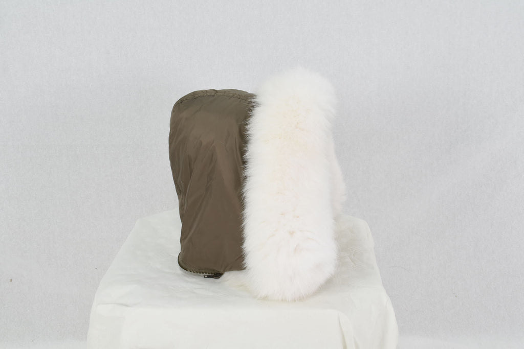 White Fur Trim | Fur Stripe For Hood | Detachable Fur Trim For Hood |  White Fox Fur Stripe | Fur Scarf