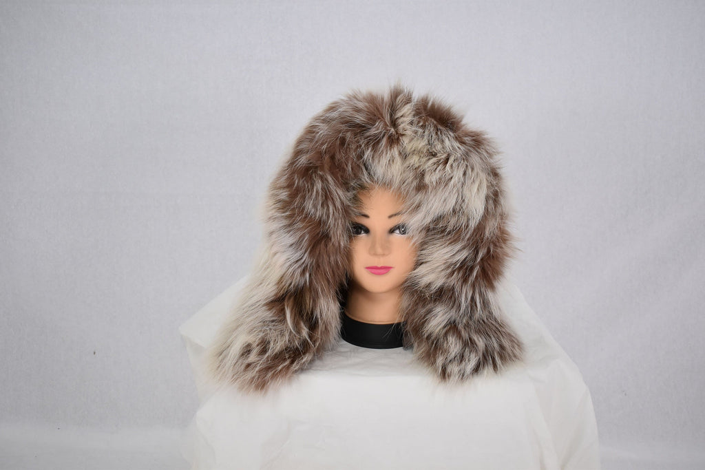 Genuine Real Beige Fox Fur Small Collar, Fur collar, Fur trim For hood, Hood Trim detachable,Fur Accessory