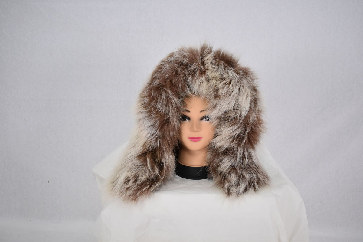 Genuine Real Beige Fox Fur Small Collar, Fur collar, Fur trim For hood, Hood Trim detachable,Fur Accessory
