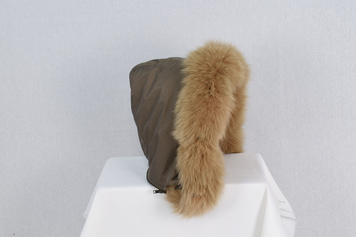 Glamorous  Real Light Brown   Fox Fur Small Collar, Fur Trim For  Hood, Trim Hood ,Real fur trim hood detachable ,Fox Fur,