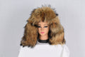 Detachable Fox Fur Hood Trim: Handmade Gold Black Fur Collar