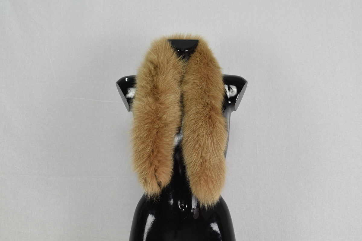 Glamorous  Real Light Brown   Fox Fur Small Collar, Fur Trim For  Hood, Trim Hood ,Real fur trim hood detachable ,Fox Fur,
