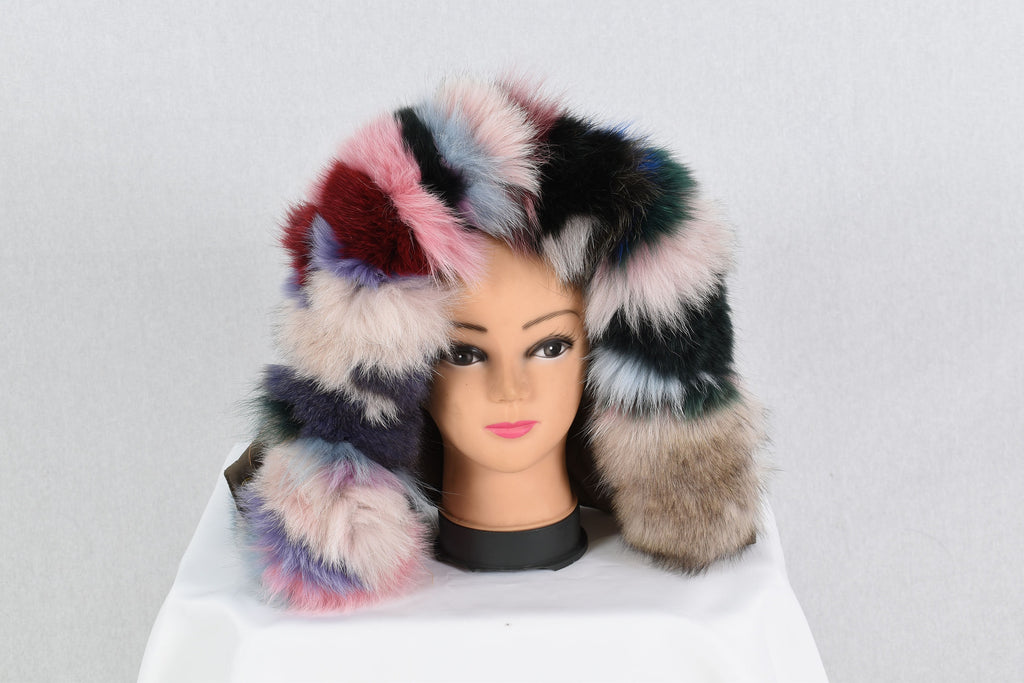 Amazing Colorful  Fox Fur Small Collar & Fur Trim For hood, Fur Trim Stripe, Fur collar, Fur trim,Hood Trim detachable,Fur Accessory