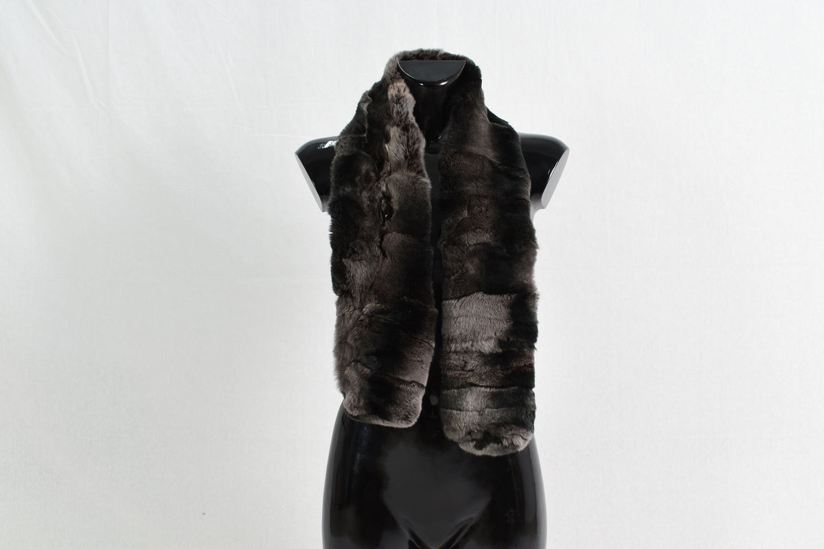 Real Rex rabbit Fur Scarf Tone of purple and black color