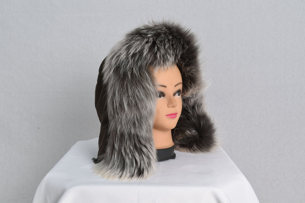 Stylish  Fox Fur Small Collar Gray Color . Trim for hood,Fur Trim Stripe, Fur collar, Fur trim,Hood Trim detachable,Fur Accessory