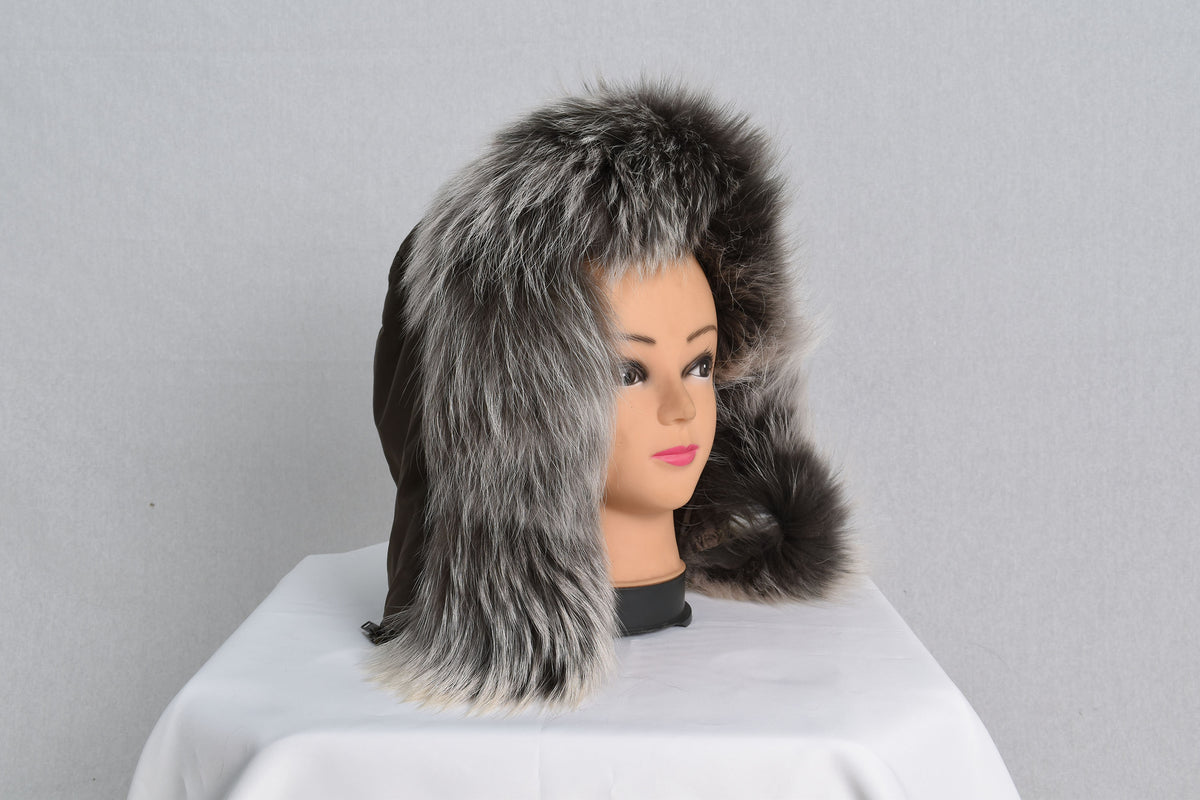 Stylish  Fox Fur Small Collar Gray Color . Trim for hood,Fur Trim Stripe, Fur collar, Fur trim,Hood Trim detachable,Fur Accessory
