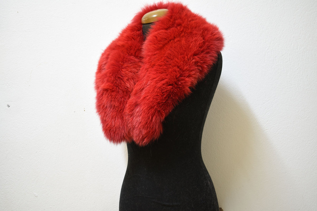 Genuine Real Red Fox Fur Collar, winter collar, Fur Collar, Made in Greece, Detachable Fox Fur Collar,
