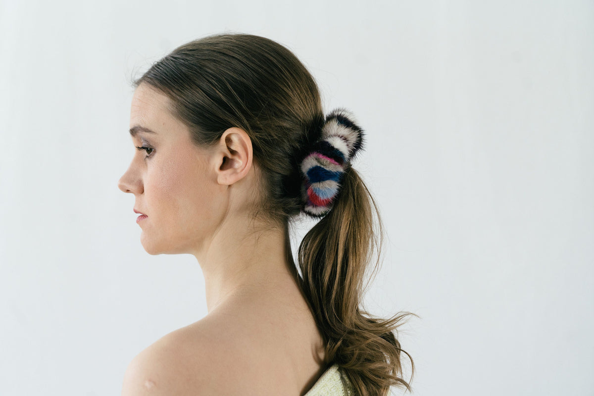 Fur Scrunchies , Mink Fur Scrunchies , Fur bracelet , Stylish mink fur Scrunchies - Bracelet
