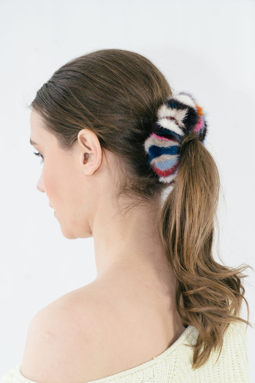 Γούνινα Scrunchies, Γούνινα Scrunchies από βιζόν, Γούνινο βραχιόλι, Κομψά γούνινα Scrunchies - Βραχιόλι από βιζόν