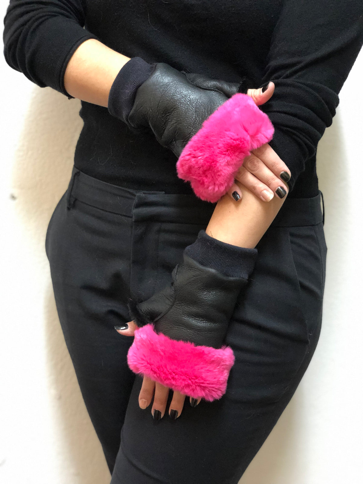 Sheepskin gloves , Shearling  Fingerless gloves, Luxury  gloves  gift for women