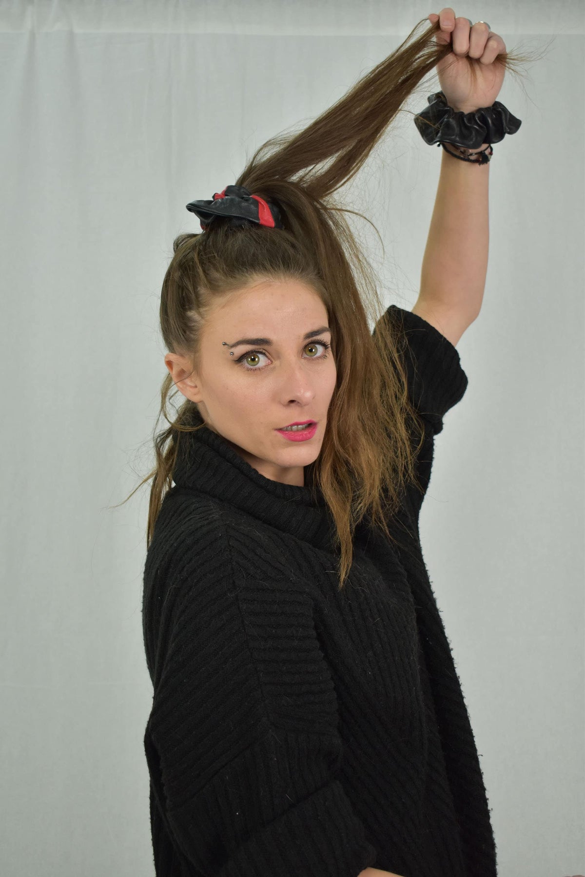 Leather  Scrunchies , Real leather  Scrunchies , Leather  bracelet , Stylish 100% leather hair Scrunchies - Bracelet