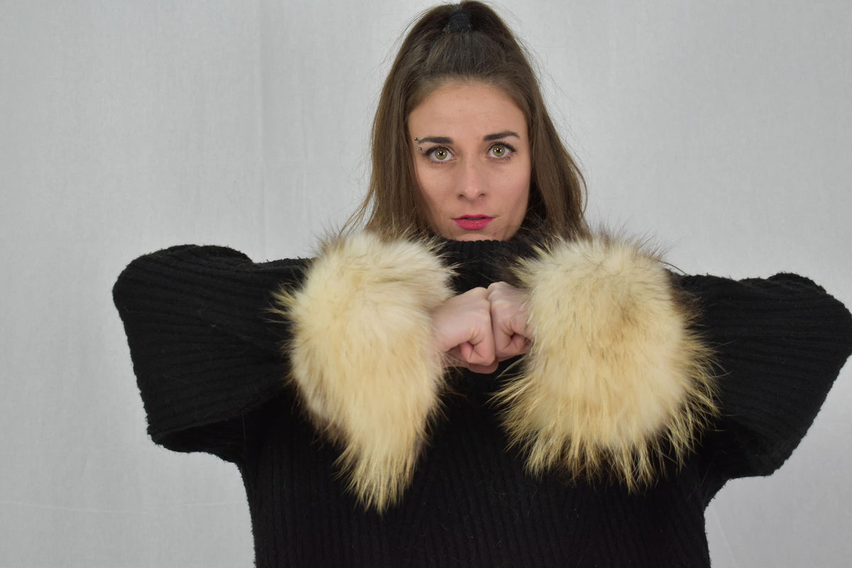 Lovely Fox Fur Cuffs,Coat Cuffs, Fox Fur , winter Coat cuffs,detachable Fur cuffs