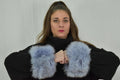Stylish  Fox Fur Cuffs, Sea blue Collor fur cuffs , Coat Cuffs, Fox Fur , winter Coat cuffs,detachable Fur cuffs