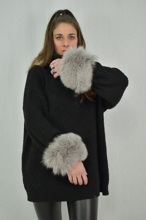 Amazing   Fox Fur Cuffs, Fur Sleeve  Cuffs ,Gray Collor fur cuffs , Coat Cuffs, Fox Fur , winter Coat cuffs,detachable Fur cuffs