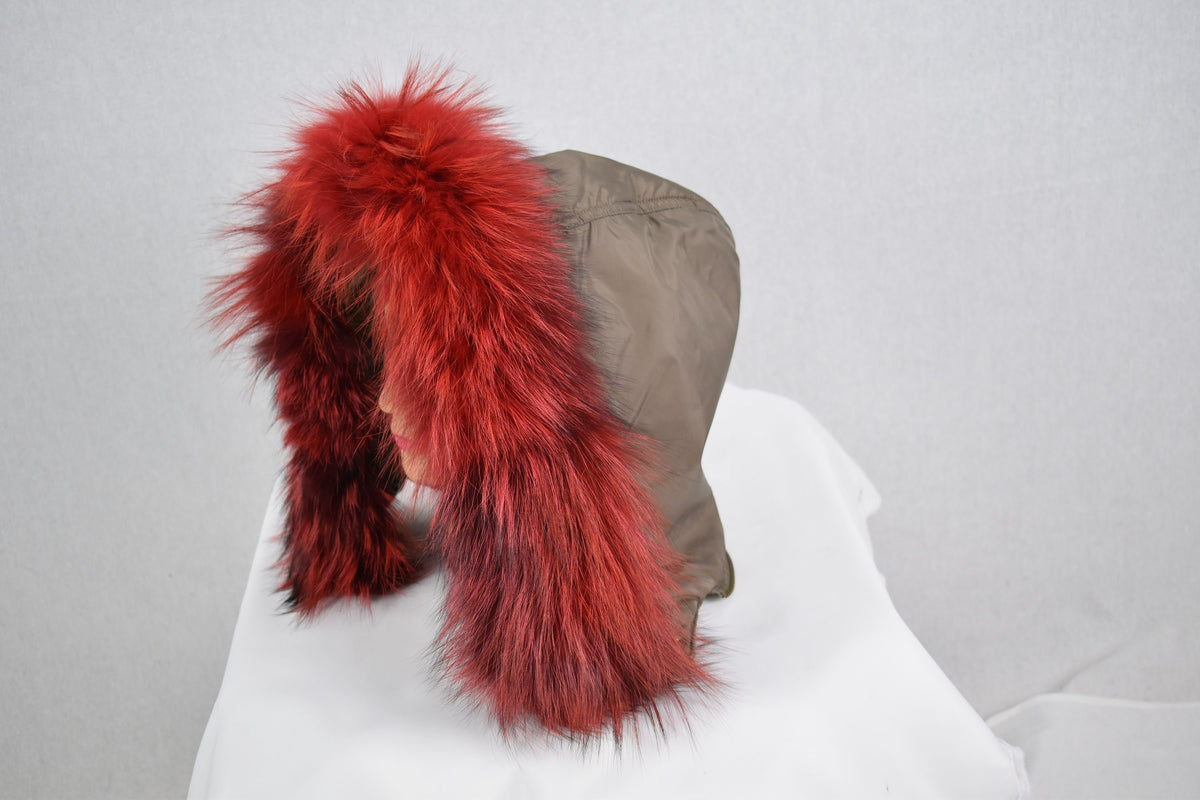 Lovely Real Natural Beige Small Fox Fur Collar, fox fur trim For hood, Fur collar, Fur trim,Hood Trim detachable,DIY Hood Fur Trim
