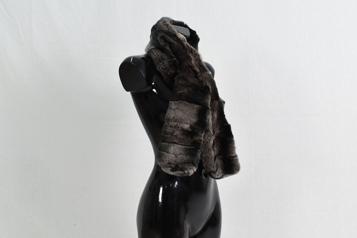 Real Rex rabbit Fur Scarf Tone of purple and black color