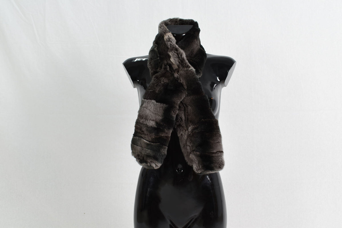 Real Rex rabbit Fur Scarf Tone of purple and black color