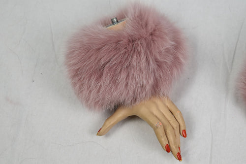 Amazing  Fox Fur Cuffs, Magenta Collor fur cuffs , Coat Cuffs, Fox Fur , winter Coat cuffs,detachable Fur cuffs