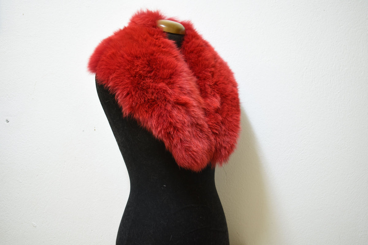 Genuine Real Red Fox Fur Collar, winter collar, Fur Collar, Made in Greece, Detachable Fox Fur Collar,