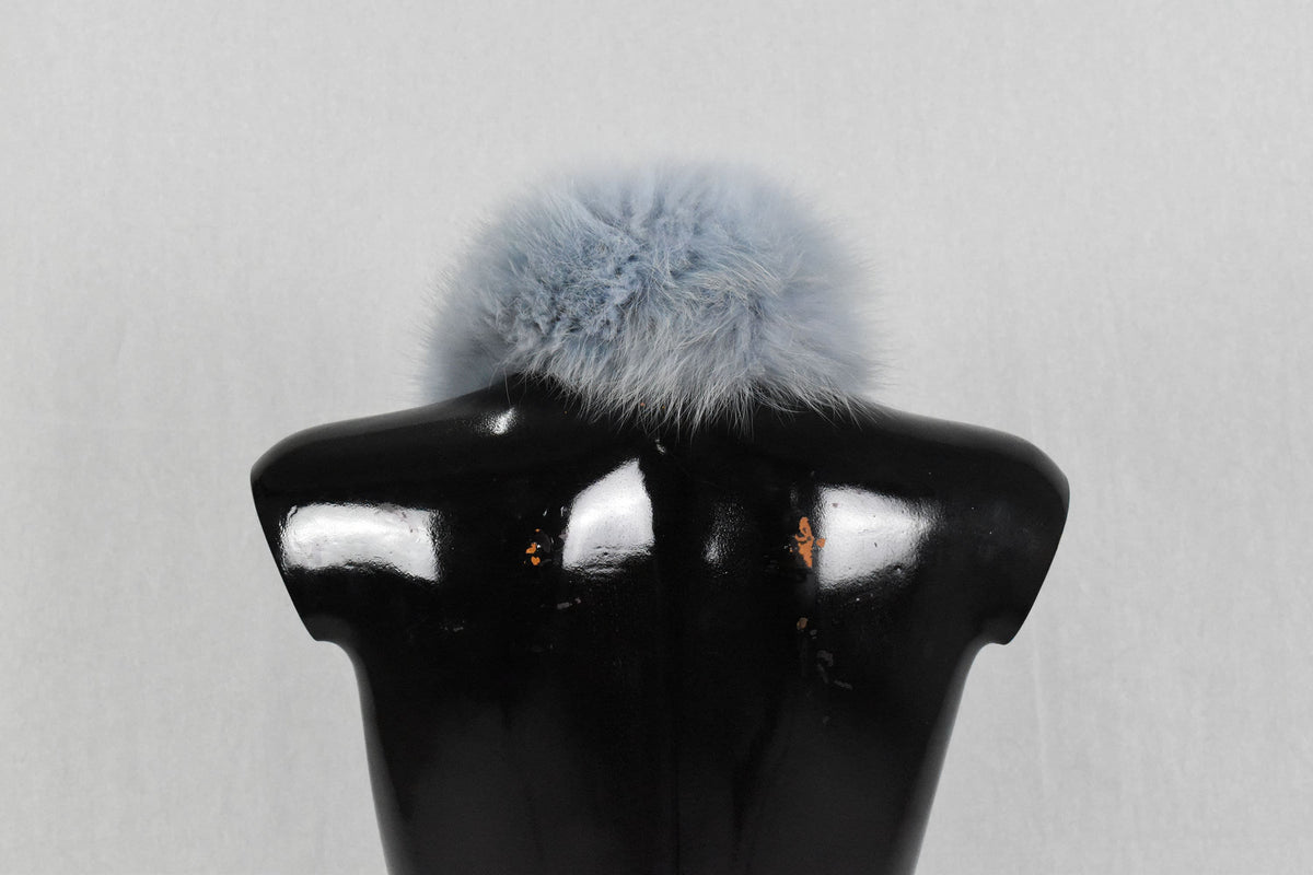 Fox Fur scarf , Fox collar ,big fox scarf sea blue collor