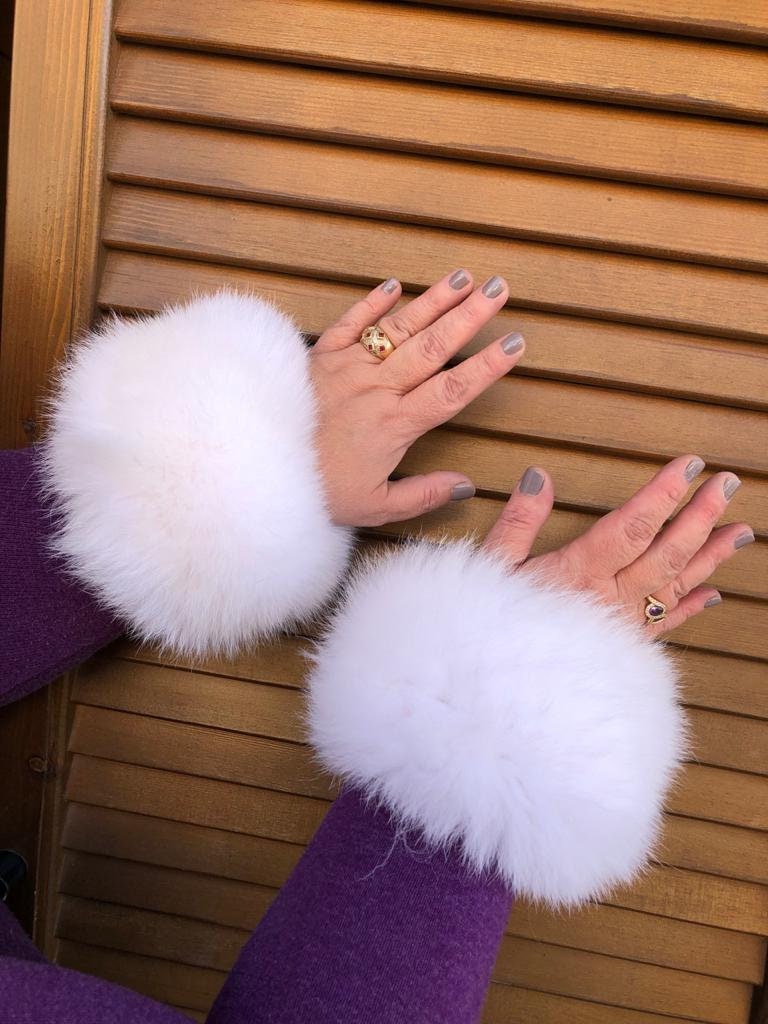 Lovely Fox Fur Cuffs,Coat Cuffs, Fox Fur , winter Coat cuffs,detachable Fur cuffs