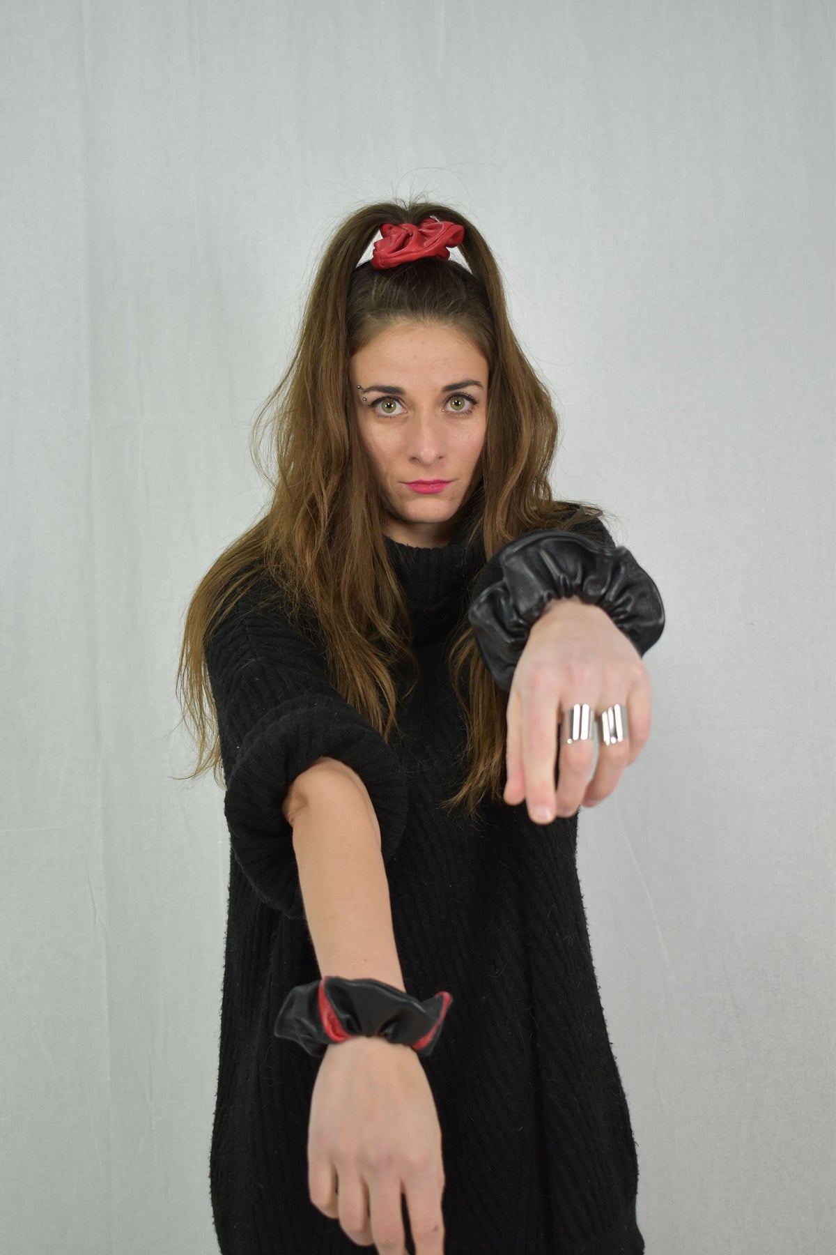 Leather  Scrunchies , Real leather  Scrunchies , Leather  bracelet , Stylish 100% leather hair Scrunchies - Bracelet