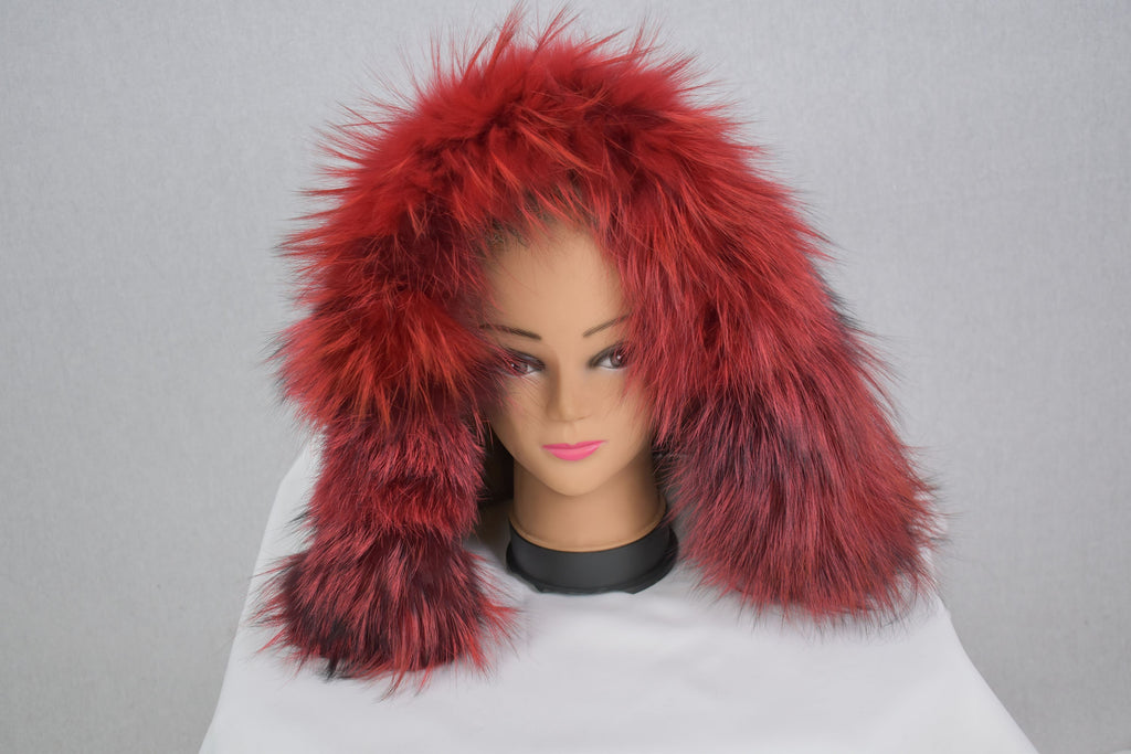 Lovely Real Natural Beige Small Fox Fur Collar, fox fur trim For hood, Fur collar, Fur trim,Hood Trim detachable,DIY Hood Fur Trim