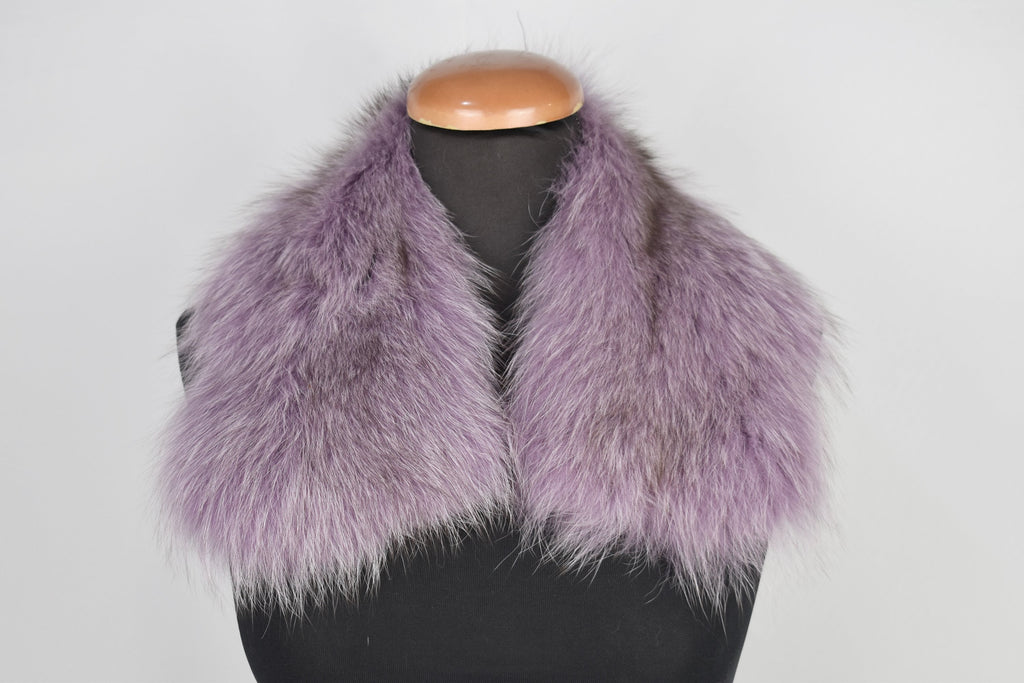 Fur Collar, Fox Collar, Detachable Fox Fur Collar, Special Gift For Her , Lilac Color  Fur Collar
