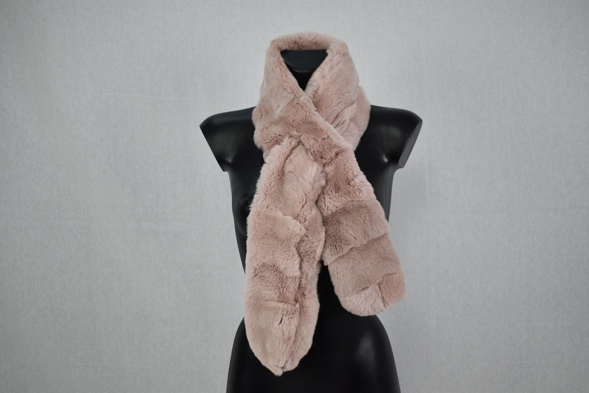 Rex rabbit  Fur Scarf | Real Natural Fur Accessories | Fur Shawl - Scarf made of Rex rabbit | Warm Scarves For women