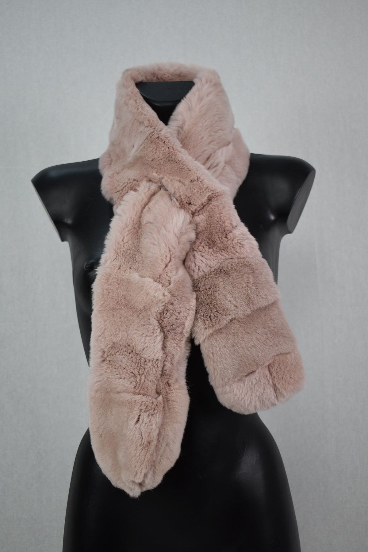 Rex rabbit  Fur Scarf | Real Natural Fur Accessories | Fur Shawl - Scarf made of Rex rabbit | Warm Scarves For women